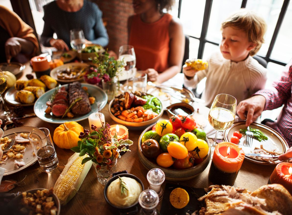 family holiday dinner table